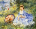 jeune femme avec un parapluie japonais Pierre Auguste Renoir